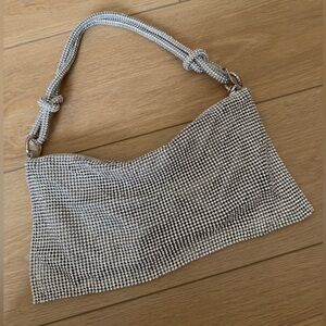 Silver Rhinestone Shoulder Bag